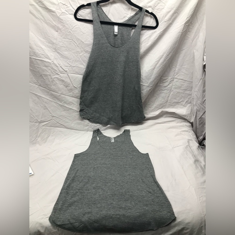 NEW 2 Pack American Apparel Women’s Triblend Racerback Tank Tri-Coffee Brown L